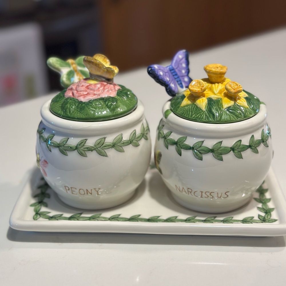 Portmeirion Botanical Garden Jam/Jelly Set 1980’s